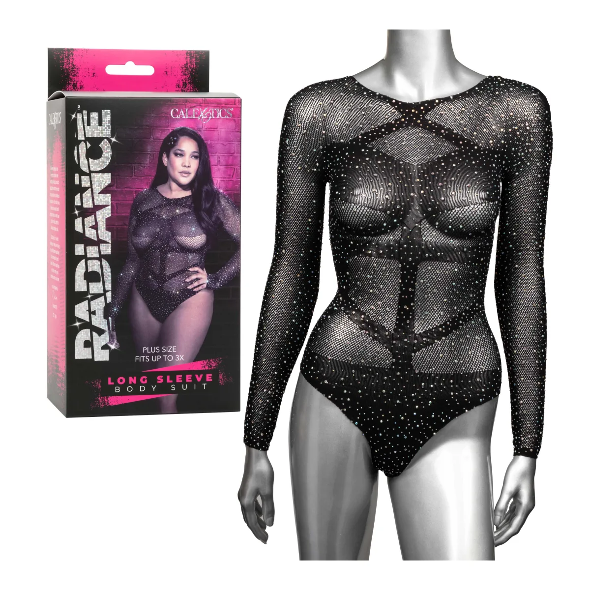 Radiance Long Sleeve Body Suit - Queen - Black teddy lingerie - main product image