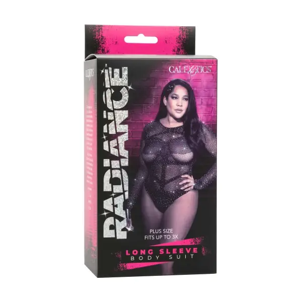 Radiance Long Sleeve Body Suit - Queen - Black teddy lingerie - alternate product image
