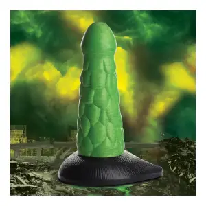 Radioactive Reptile Thick Scaly Silicone Dildo - Green - view 1