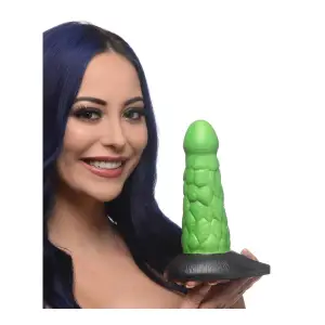 Radioactive Reptile Thick Scaly Silicone Dildo - Green - view 2