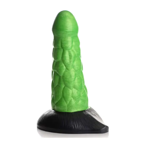 Radioactive Reptile Thick Scaly Silicone Dildo - Green - view 4