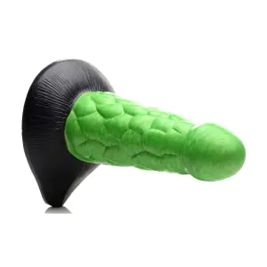 Radioactive Reptile Thick Scaly Silicone Dildo - Green - view 5