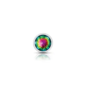 Rainbow Round Gem Silver Metal Plug - Md butt plug - product image 4