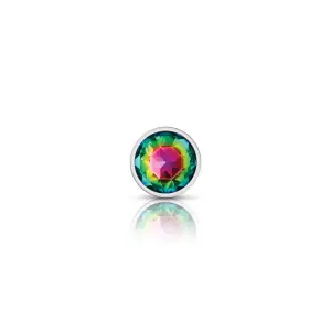 Rainbow Round Gem Silver Metal Plug - Sm - butt plugs - product image 4
