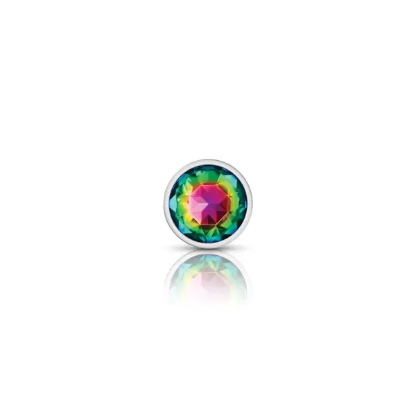 Rainbow Round Gem Silver Metal Plug - Sm - butt plugs - product image 4