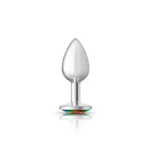 Rainbow Round Gem Silver Metal Plug - Sm - butt plugs - product image 5