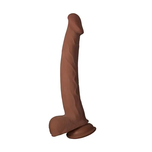 Realcocks Dual Layered 11" - Brown 1 Realcocks Dual Layered 11" - Brown most realistic cock dildo - alternate product angle