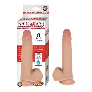 Realcocks Self Lubricating 8 in Thick - White realistic white dildo - main product image