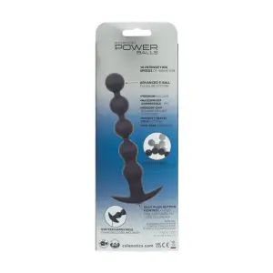 Rechargeable Power Balls - Black anal beads vibrator - main image