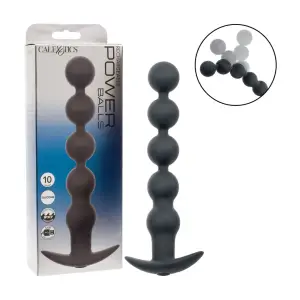 Rechargeable Power Balls - Black anal beads vibrator - alternate angle