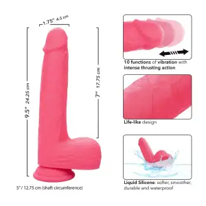 Rechargeable Rumbling and Thrusting Silicone Studs - Pink - dildos - product image 4