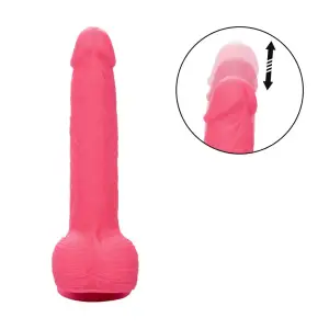 Rechargeable Rumbling and Thrusting Silicone Studs - Pink - dildos - product image 5