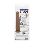 Rechargeable Vibrating and Thrusting Silicone Studs - Brown - view 1