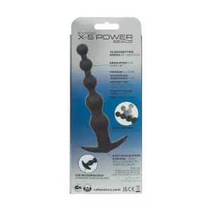 Rechargeable X-5 Power Beads - Black vibrating anal bead - main image