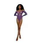 Rhinestone Off Shoulder Bodystocking - Os - Ultra Violet bodystocking - main product image