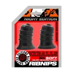 Ribnibs Curved Springy-Ribbed Nipsuckers - Black nipple suction toy - main product image