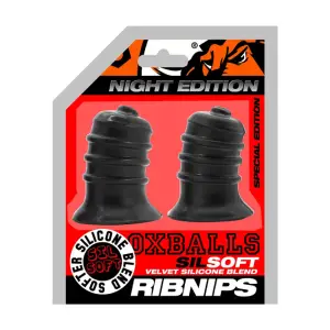 Ribnibs Curved Springy-Ribbed Nipsuckers - Black nipple suction toy - main product image