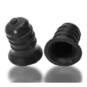 Ribnibs Curved Springy-Ribbed Nipsuckers - Black nipple suction toy - alternate product angle