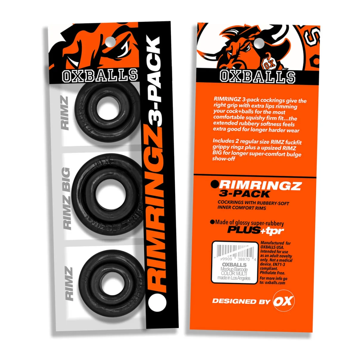 RimringzMulti Size 3 Pack- Black - cock ring - main product image