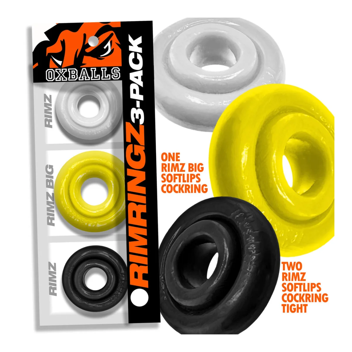 RimringzMulti Size 3 Pack- Shockwave - cock ring - product image 2