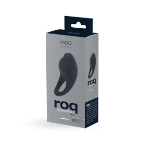 Roq Rechargeable Ring - Just Black - black vibrating cock ring - main product image