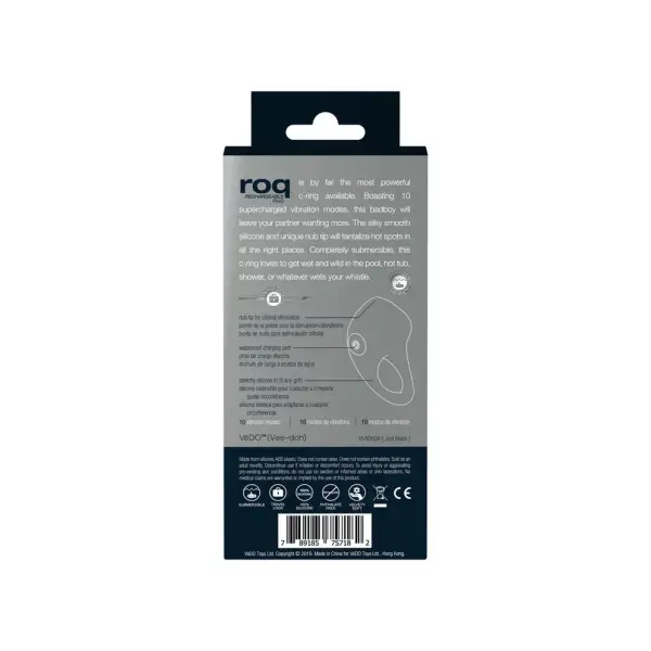 Roq Rechargeable Ring - Just Black - black vibrating cock ring - product image 3