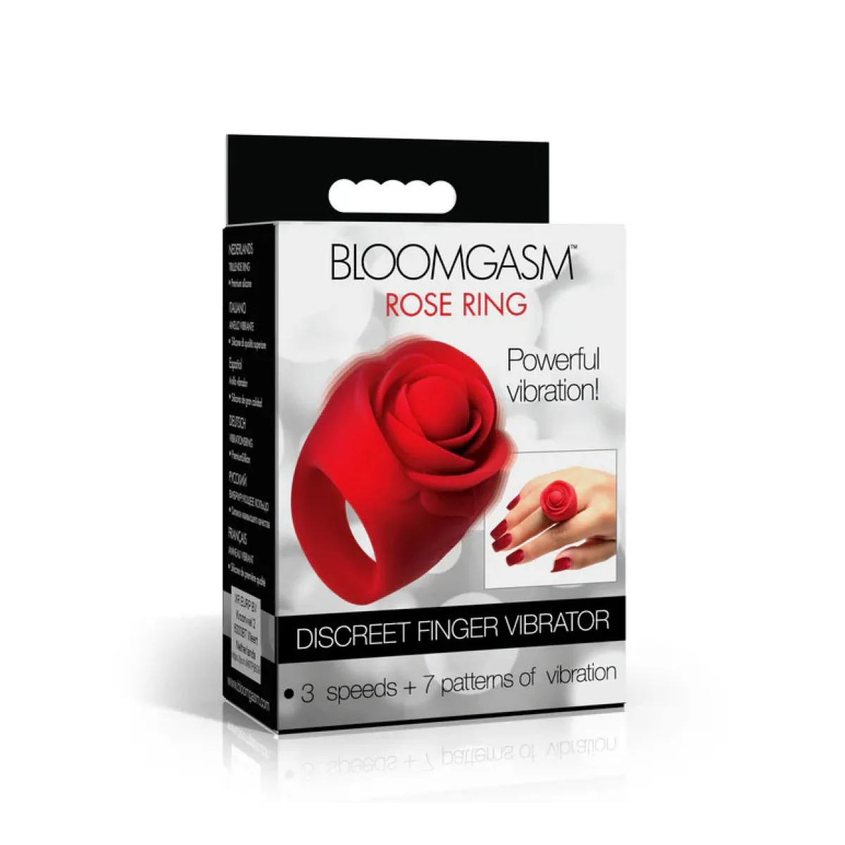 Rose Ring Discreet Finger Vibrator - Red - view 1