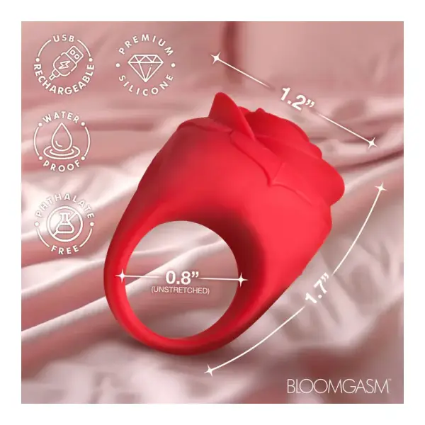 Rose Ring Discreet Finger Vibrator - Red - view 3