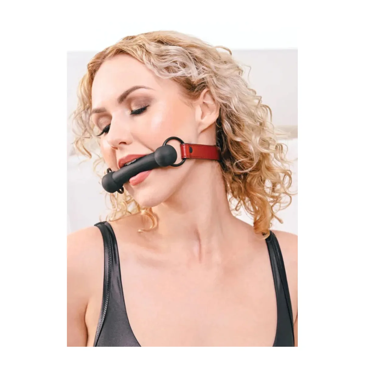 Saffron Silicone Bit Gag - Black/red bit gag - product detail