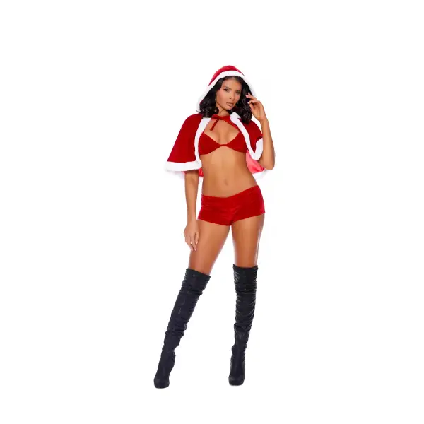 Santa's Naughty Helper 3pc 3 Santa's Naughty Helper 3pc - Medium - Red roleplay lingerie - alternate product image