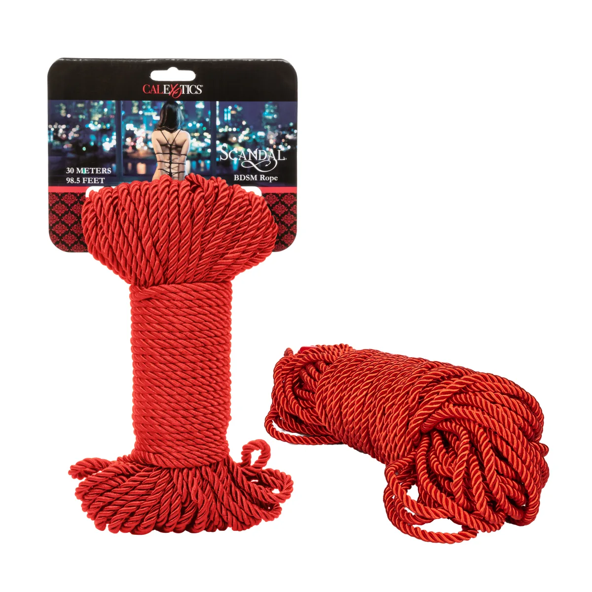 Scandal BDSM Rope 98.5ft/ 30m - Red bondage rope - product detail
