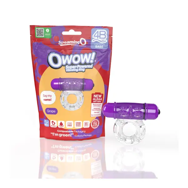 Screaming O 4b - Owow Super Powered Vibrating Ring - Grape - vibrating cock ring - product image 5