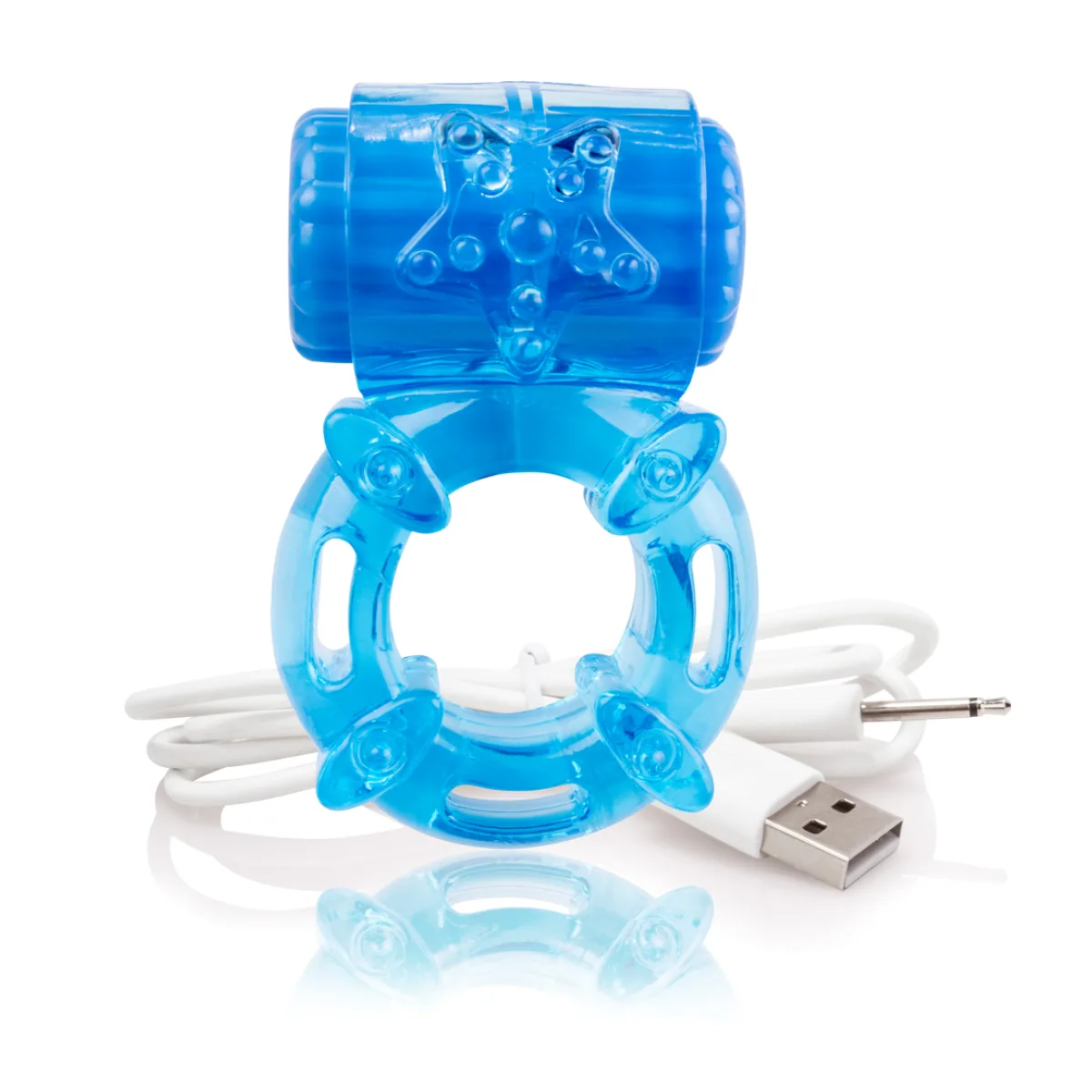 Charged Big O - Blue - Each - rechargeable vibrating cock ring - main product image