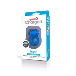 Charged Big O - Blue - Each - rechargeable vibrating cock ring - product image 3