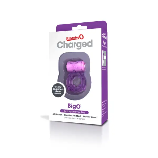 Charged Big O -Purple - Each - rechargeable vibrating cock ring - product image 3