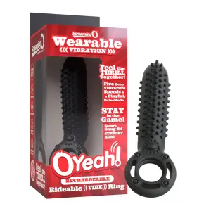 Rechargeable O Yeah Silicone - Black - silicone vibrating cock ring - main product image