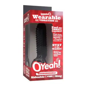 Rechargeable O Yeah Silicone - Black - silicone vibrating cock ring - product image 5