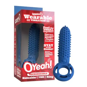 Rechargeable O Yeah Silicone - Blue - vibrating penis ring - main product image