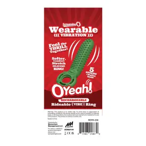 Rechargeable O Yeah Silicone - Green - cock ring vibrator - main product image
