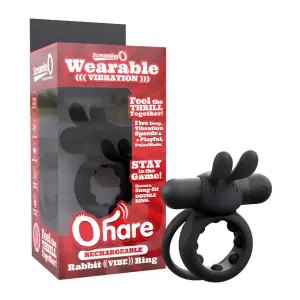 Rechargeable Ohare - Black - rabbit vibrating cock ring - main product image