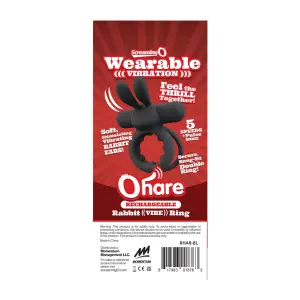 Rechargeable Ohare - Black - rabbit vibrating cock ring - product image 2