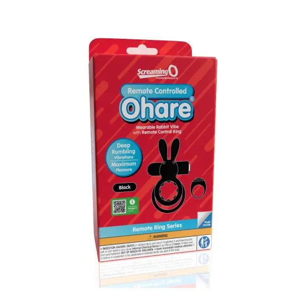 Screaming O Remote Controlled Ohare Vibrating Ring - Black - remote control vibrating cock ring - product image 3