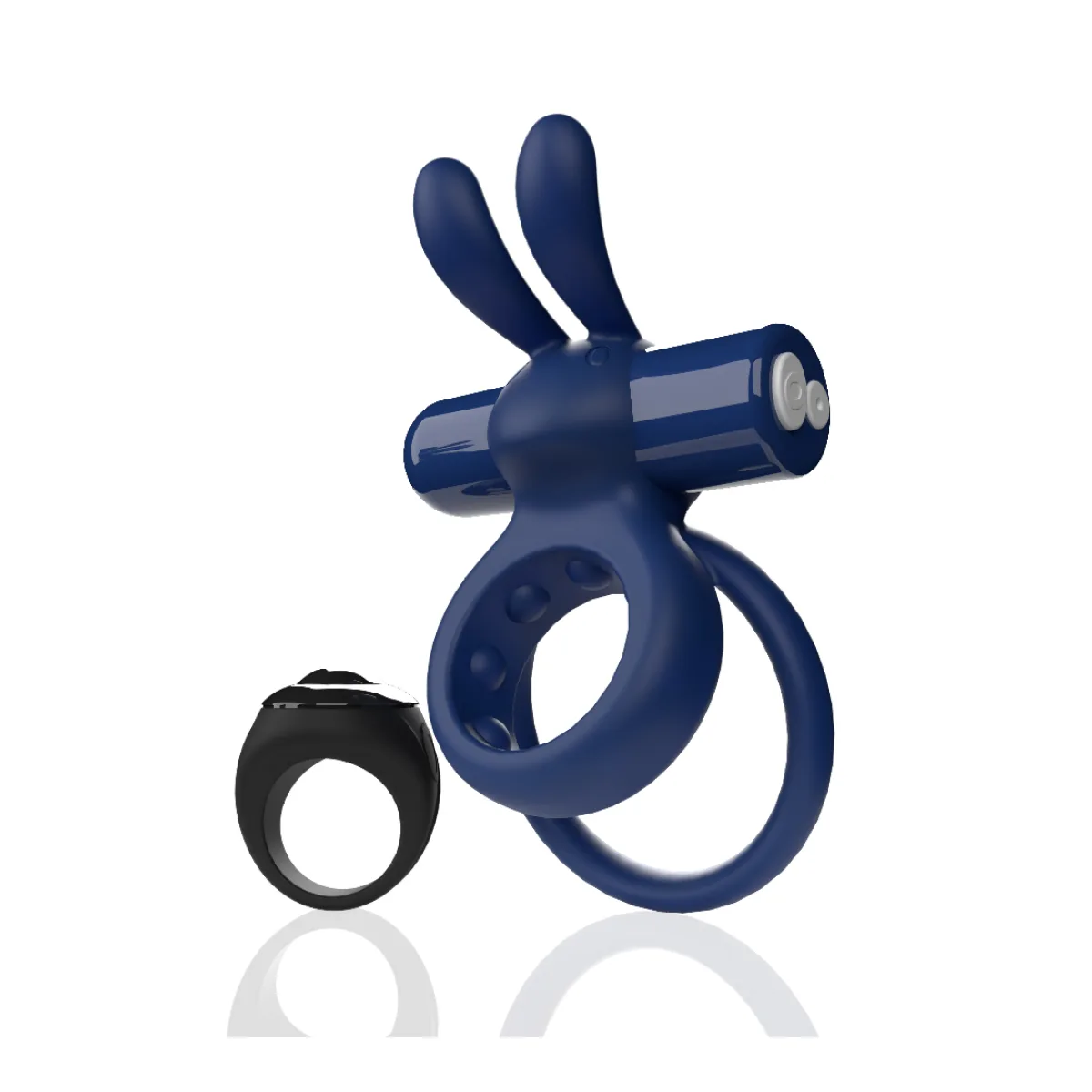Screaming O Remote Controlled Ohare Vibrating Ring - Blue vibrating cock ring with remote - alternate angle