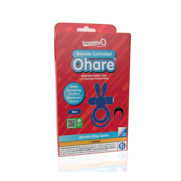 Screaming O Remote Controlled Ohare Vibrating Ring - Blue vibrating cock ring with remote - product detail