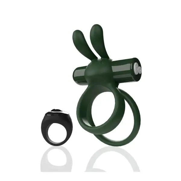 Screaming O Remote Controlled Ohare XL Vibrating Ring - Green remote vibrating cock ring - alternate angle