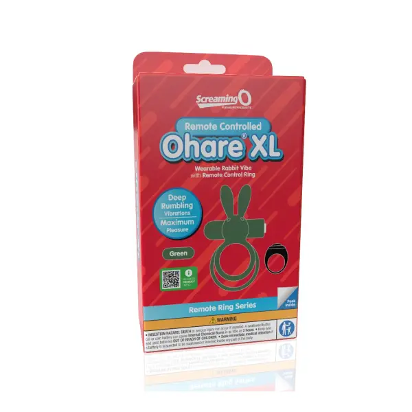 Screaming O Remote Controlled Ohare XL Vibrating Ring - Green remote vibrating cock ring - product detail