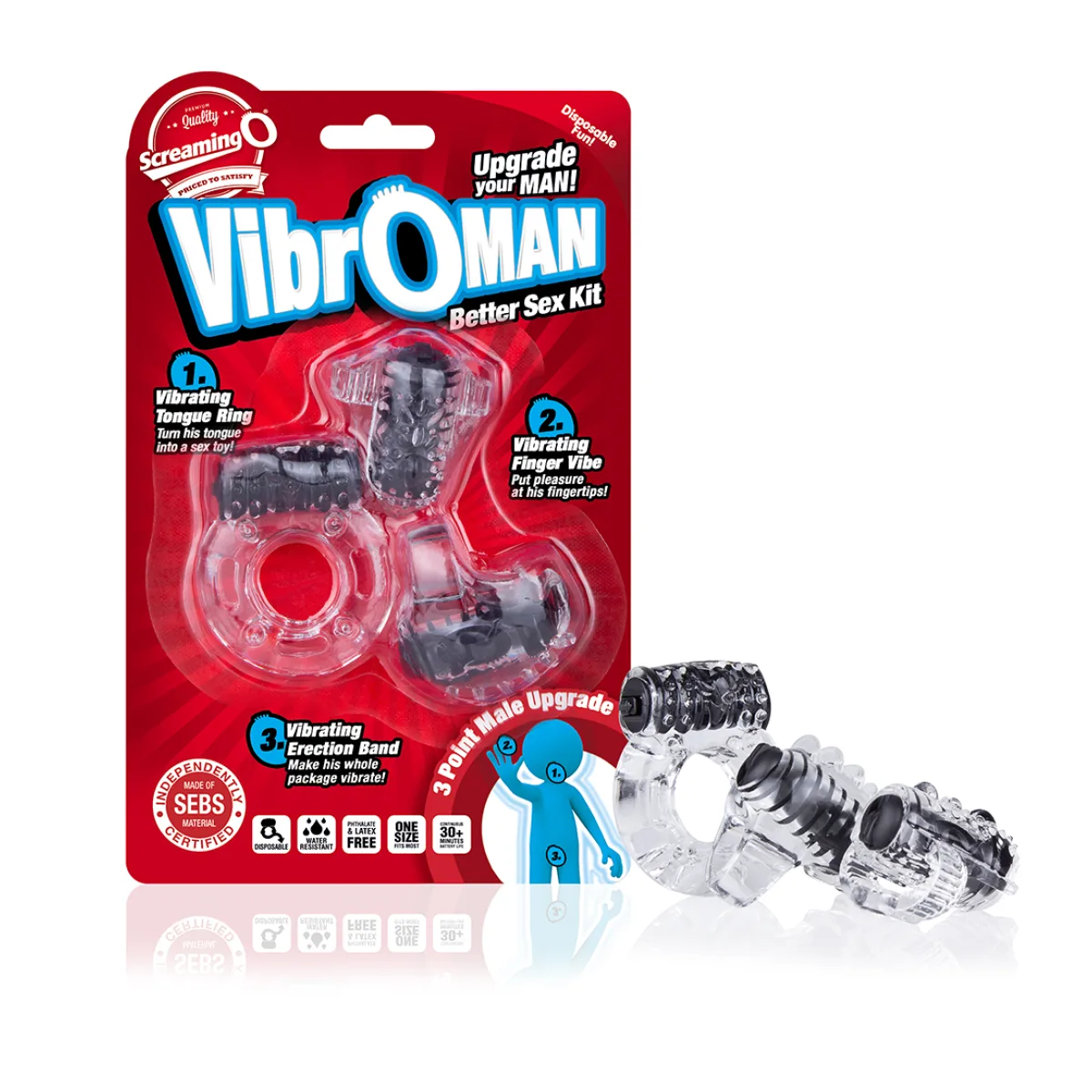 Screaming O Vibro Man - Each - Black - sex toy kit for couples - product image 2
