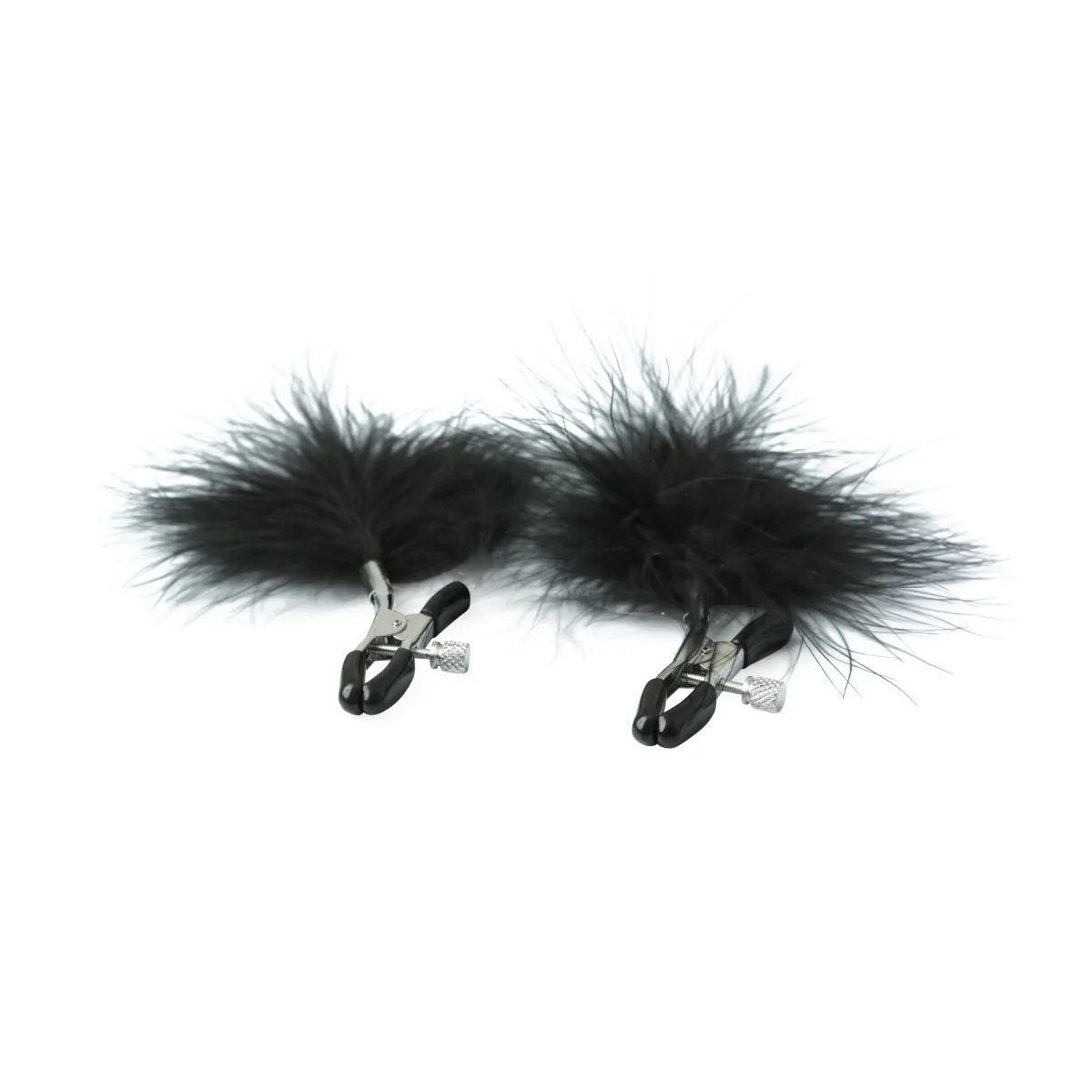 Sex and Mischief Feathered Nipple Clamps nipple clamps - alternate angle