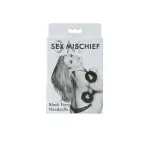 Sex and Mischief Furry Handcuffs - Black bondage cuffs - main image
