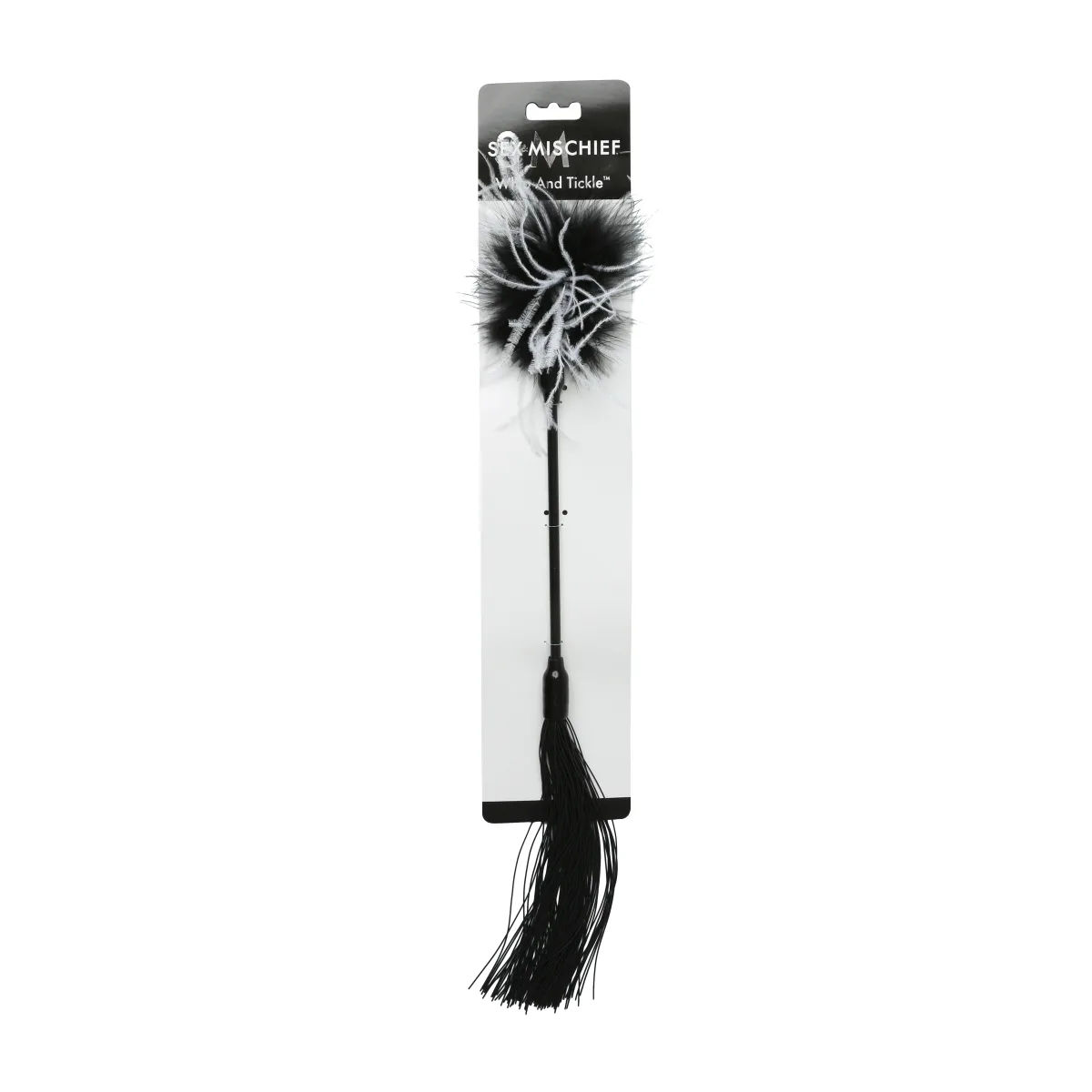 Sex and Mischief Whip and Tickler - Black bdsm flogger - main image